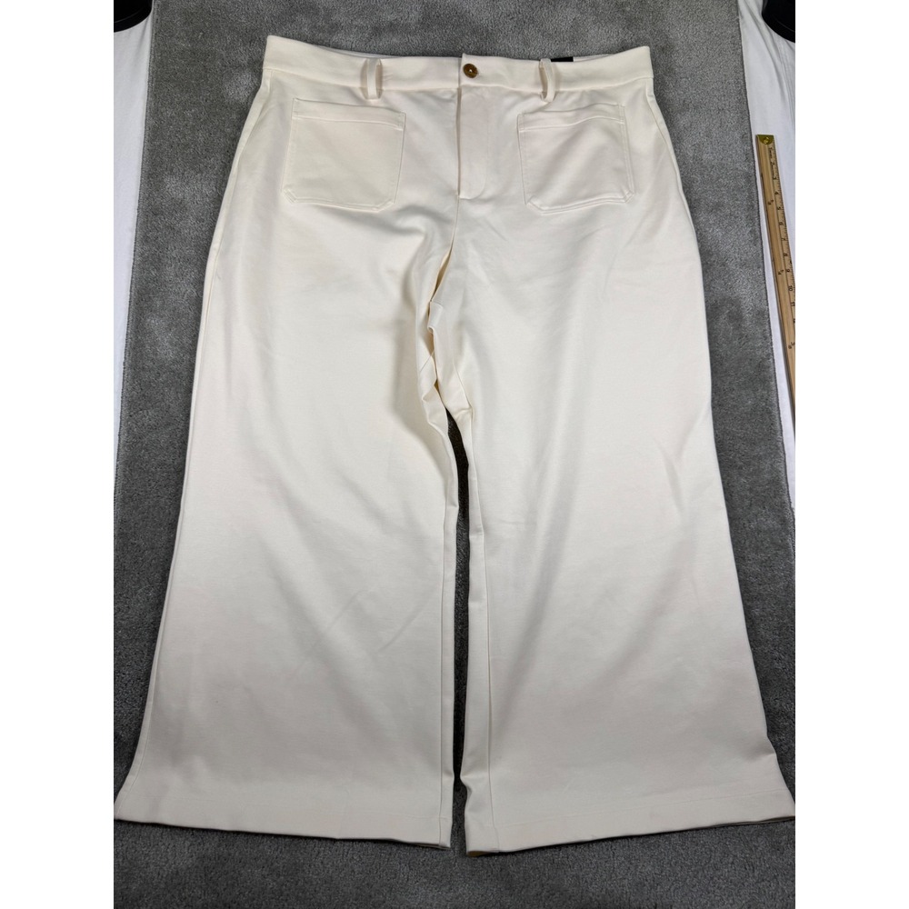 Torrid Ottoman Wide Leg Patch Pocket Pant White Swan 24R 44741108 Plus Size New